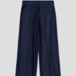 Theory Women Drape Denim Wide Straight Trouser - Indigo