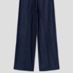 Theory Women Drape Denim Wide Straight Trouser - Indigo