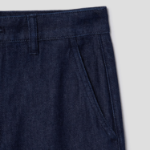 Theory Women Drape Denim Wide Straight Trouser - Indigo