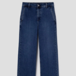 Theory Women New Stretch Wide Leg Denim Pants - Deep Blue