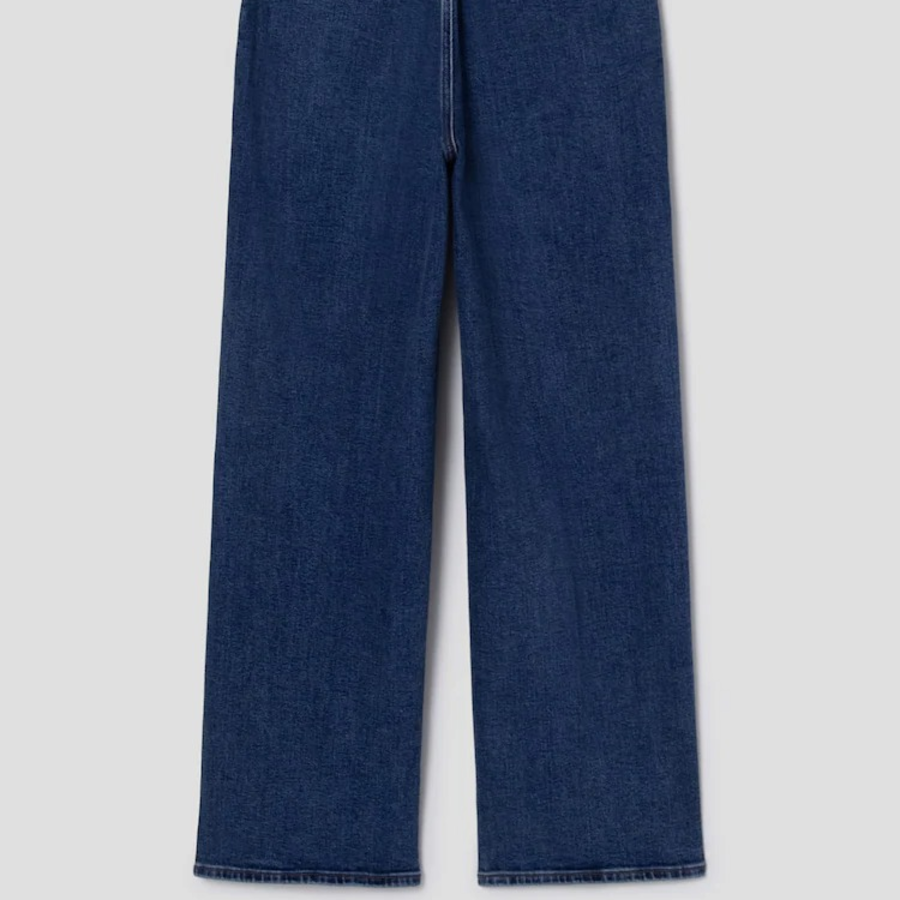 Theory Women New Stretch Wide Leg Denim Pants - Deep Blue