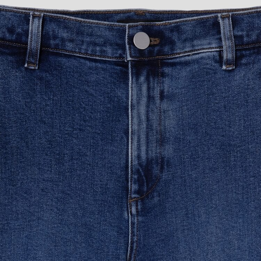 Theory Women New Stretch Wide Leg Denim Pants - Deep Blue