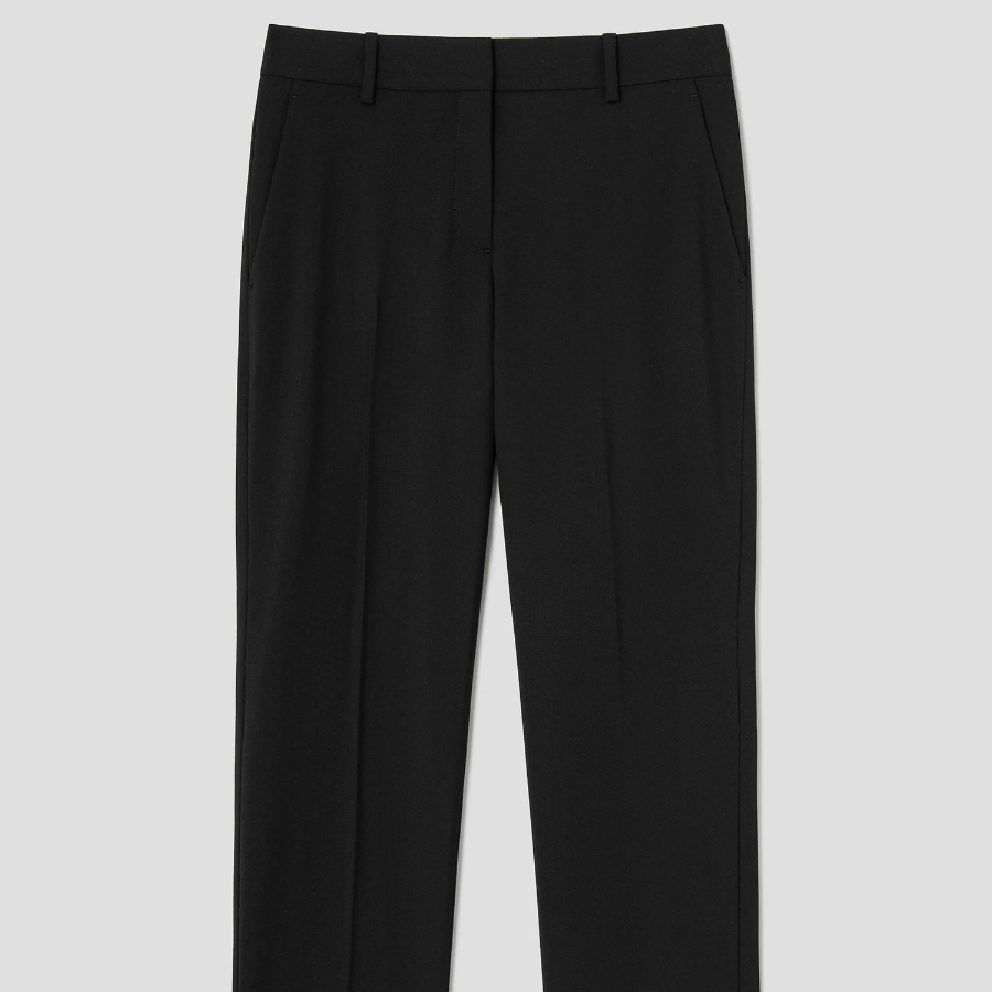 Theory Women Good Wool Treeca Slim Straight Pants - Black