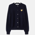 PLAY COMME DES GARÇONS (Women) Gold Heart Wappen Cardigan – Navy