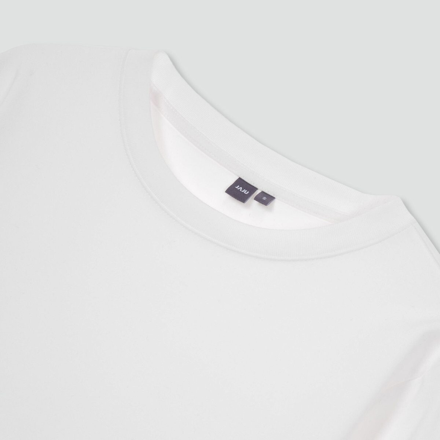 JAJU Heavy Cotton Long Sleeve T-Shirt – White