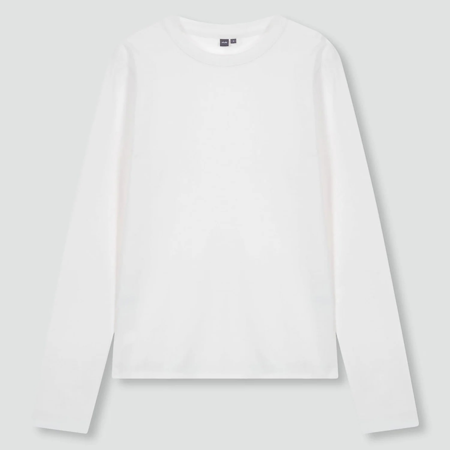 JAJU Heavy Cotton Long Sleeve T-Shirt – White