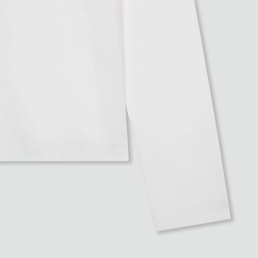 JAJU Heavy Cotton Long Sleeve T-Shirt – White