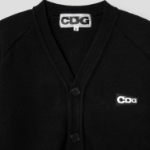 CDGCDGCDG Logo Patch Rib Stitch Cardigan – Black