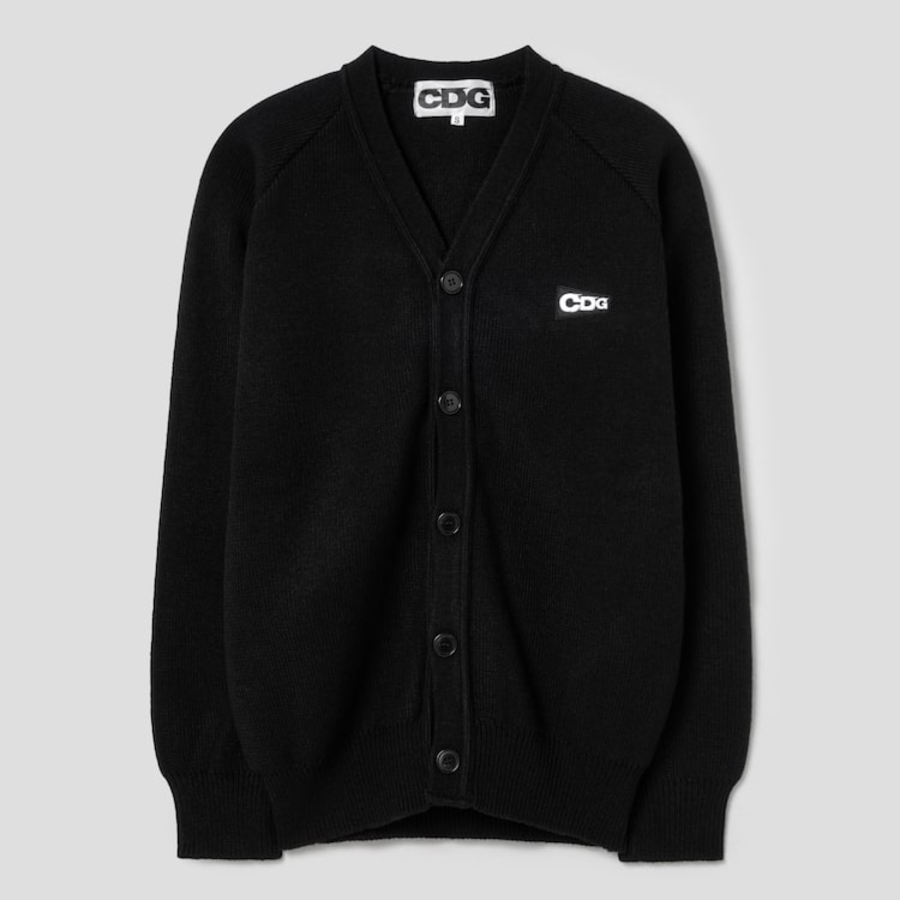 CDGCDGCDG Logo Patch Rib Stitch Cardigan – Navy