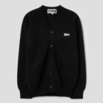 CDGCDGCDG Logo Patch Rib Stitch Cardigan – Navy