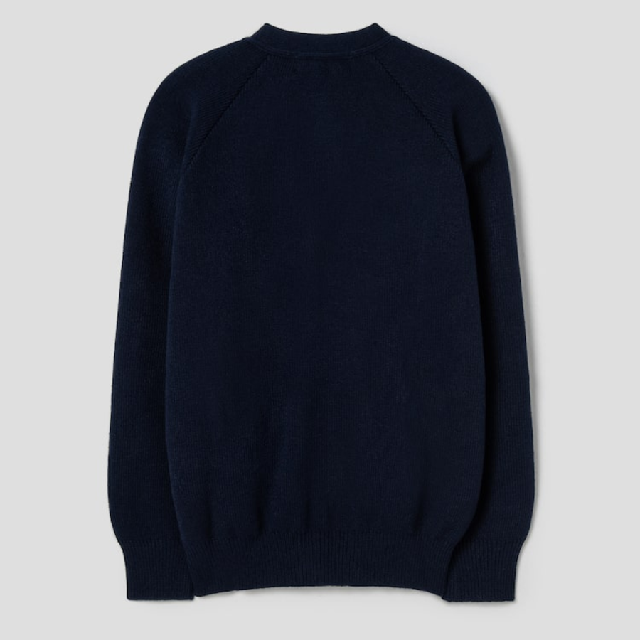 CDGCDGCDG Logo Patch Rib Stitch Cardigan – Navy