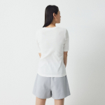 JAJU Pima Cotton Slim Fit 5bu T-Shirt – White