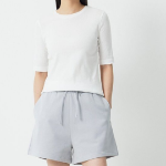 JAJU Pima Cotton Slim Fit 5bu T-Shirt – White