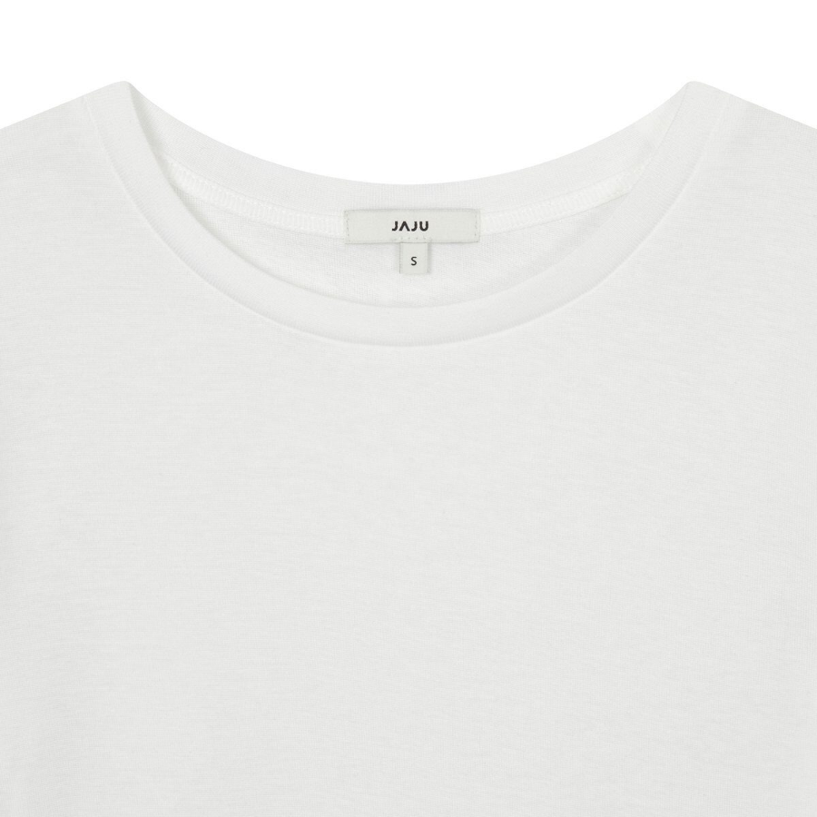 JAJU Pima Cotton Slim Fit 5bu T-Shirt – White