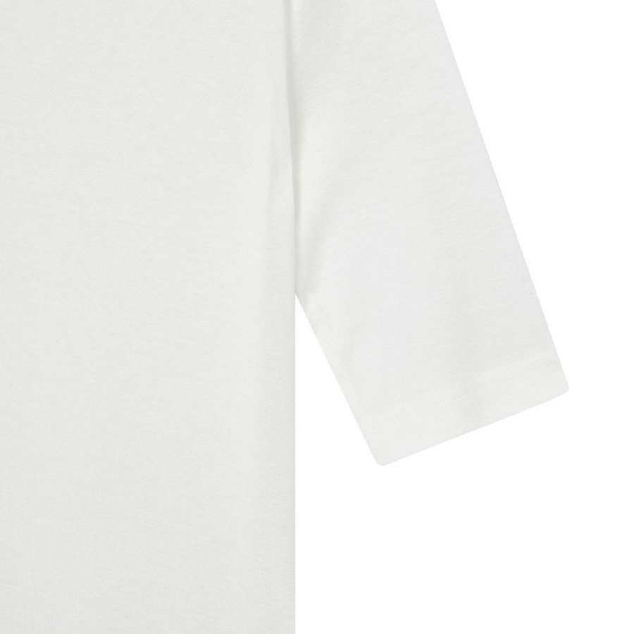 JAJU Pima Cotton Slim Fit 5bu T-Shirt – White