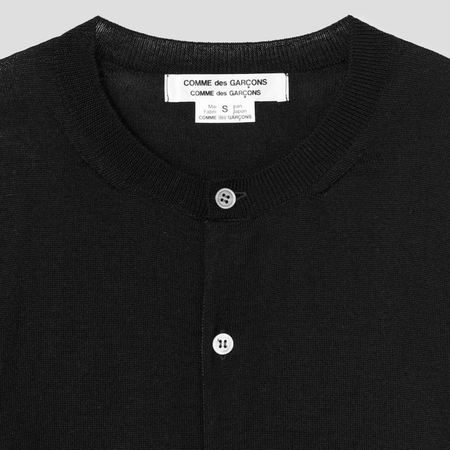 COMME des GARÇONS COMME des GARÇONS Wool Cardigan with Detachable Collar – Black