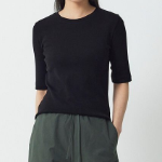 JAJU Pima Cotton Slim Fit 5bu T-Shirt – Black