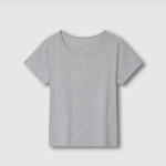 JAJU Pointelle Short Sleeve Lounge T-Shirt – Melange Grey