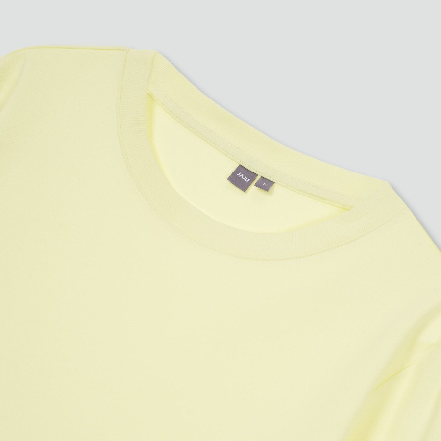 JAJU Heavy Cotton Long Sleeve T-Shirt – Yellow