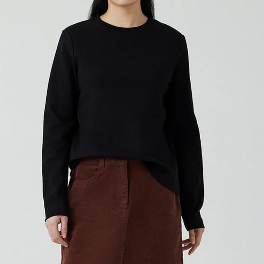 JAJU Heavy Cotton Long Sleeve T-Shirt – Black