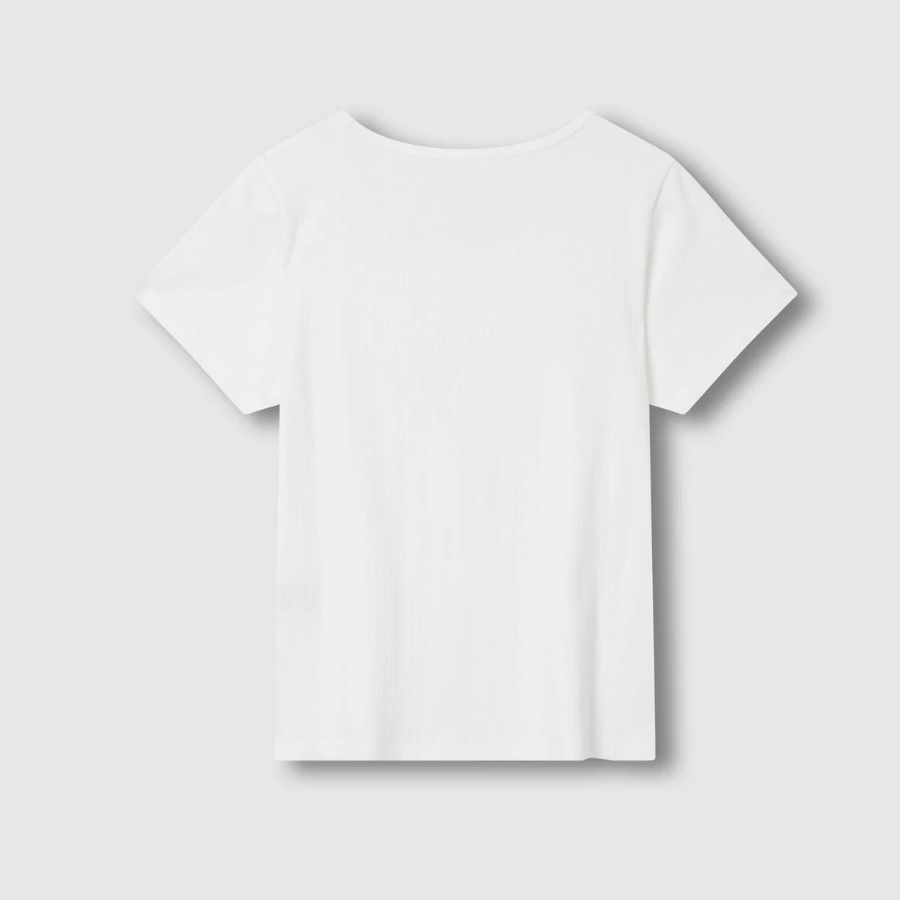 JAJU Pointelle Short Sleeve Lounge T-Shirt – White