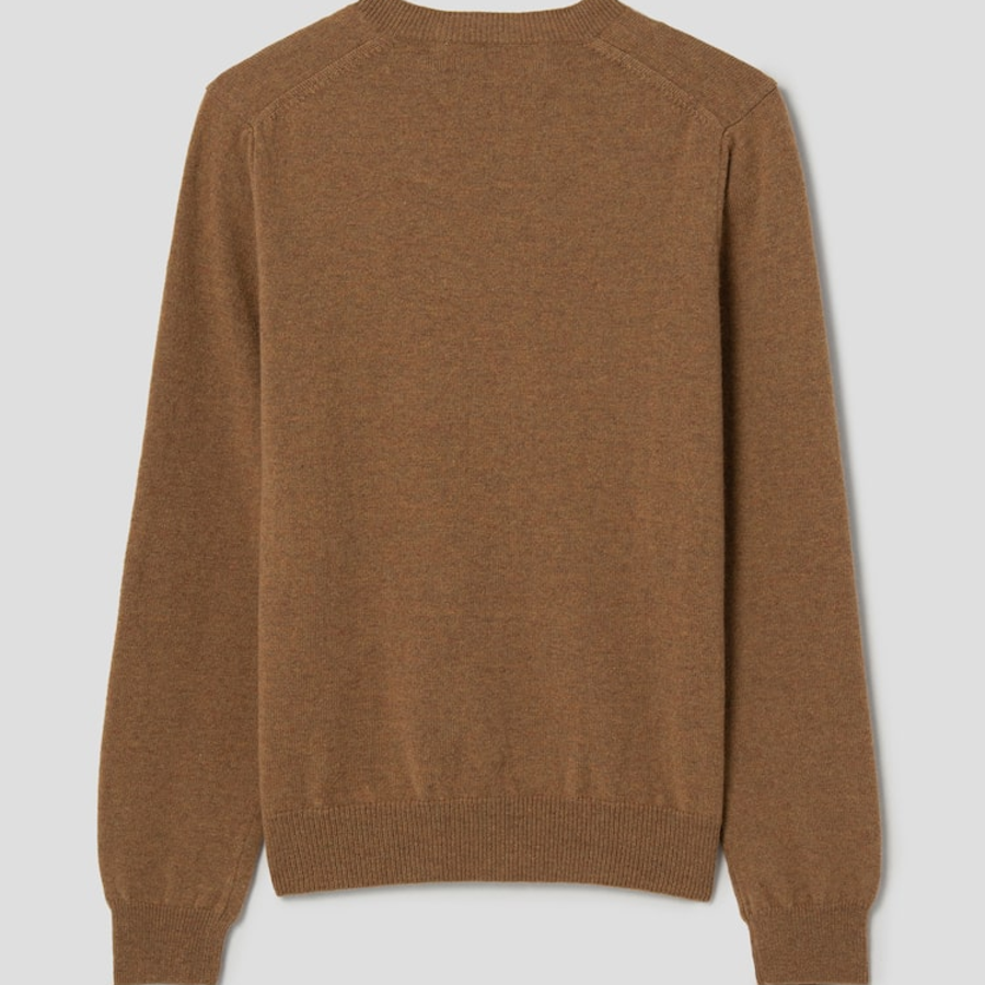 PLAY COMME DES GARÇONS (Women) Pastel Small Red Heart Wappen Sweater – Yellowish Brown