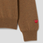 PLAY COMME DES GARÇONS (Women) Pastel Small Red Heart Wappen Sweater – Yellowish Brown
