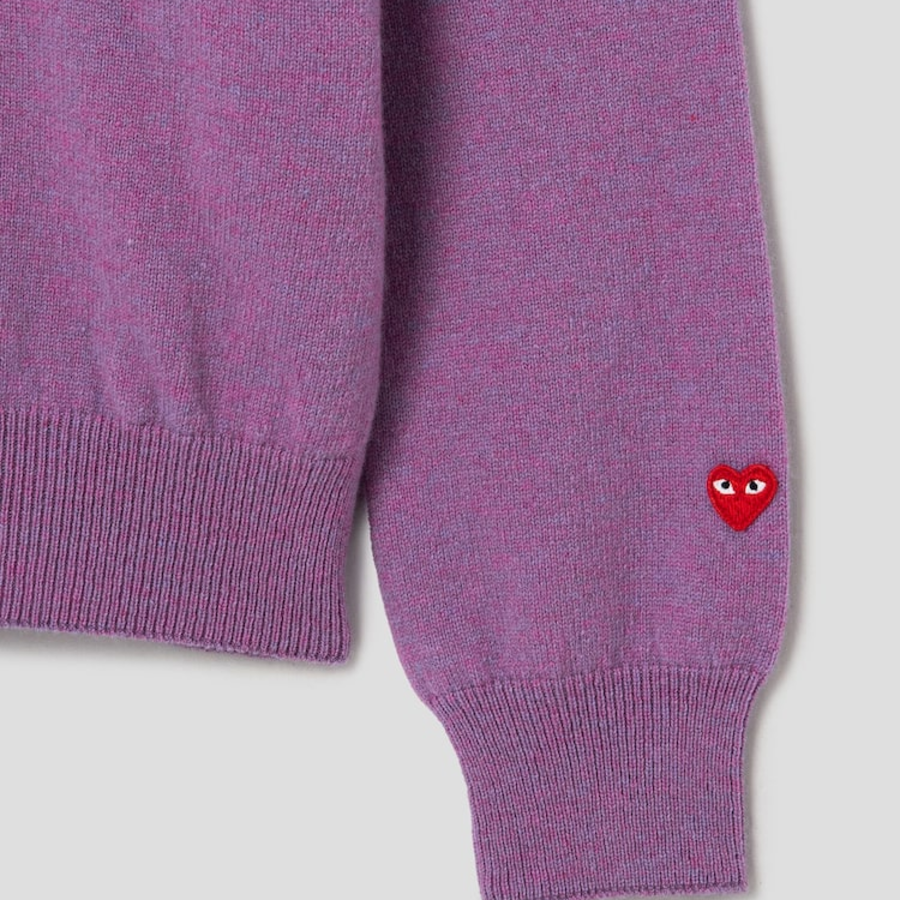 PLAY COMME DES GARÇONS (Women) Pastel Small Red Heart Wappen Sweater – Purple