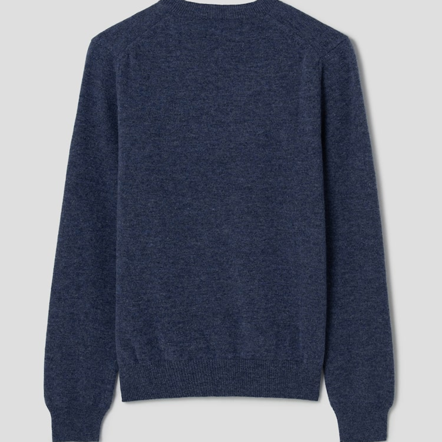 PLAY COMME DES GARÇONS (Women) Pastel Small Red Heart Wappen Sweater – Navy