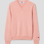 PLAY COMME DES GARÇONS (Women) Pastel Small Red Heart Wappen Sweater – Light Pink