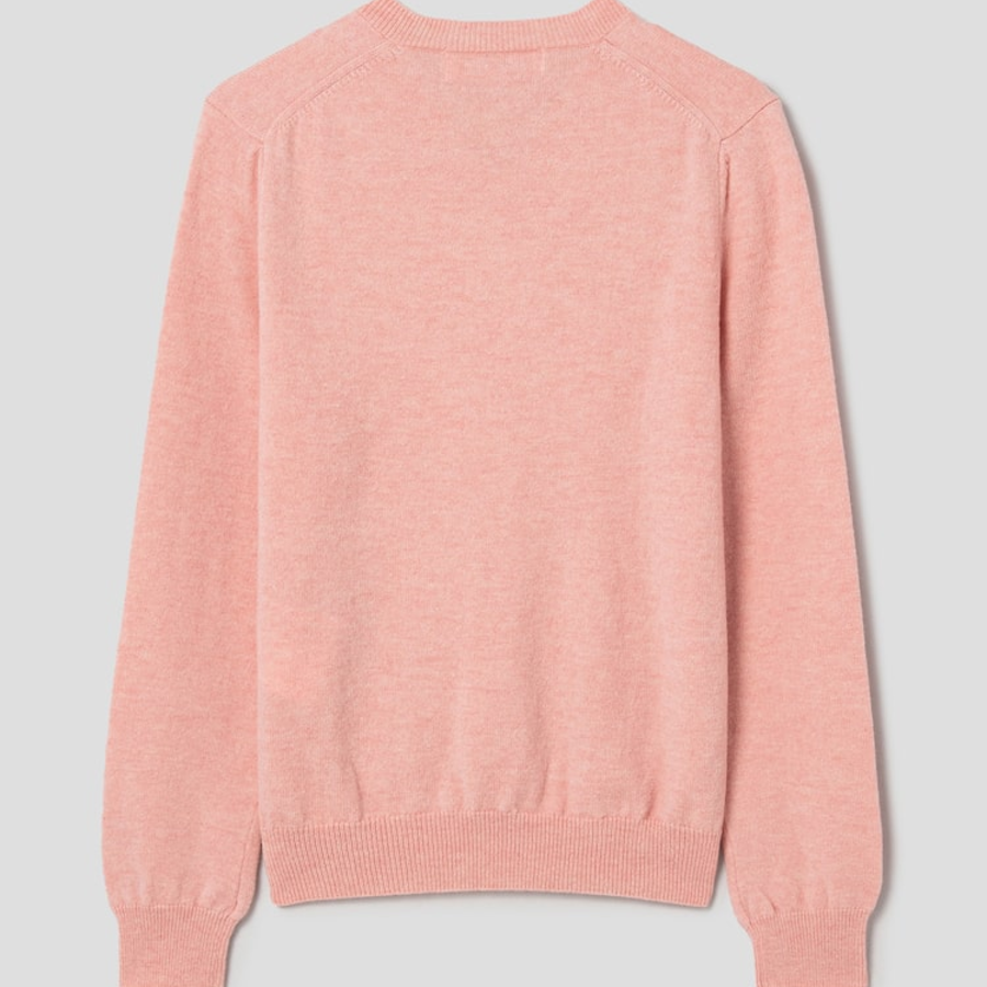 PLAY COMME DES GARÇONS (Women) Pastel Small Red Heart Wappen Sweater – Light Pink