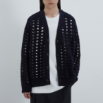 JUUN.J Net-Texture Cardigan – Black