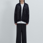 JUUN.J Net-Texture Cardigan – Black