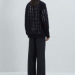 JUUN.J Net-Texture Cardigan – Black