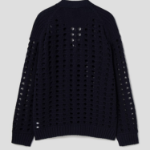 JUUN.J Net-Texture Cardigan – Black