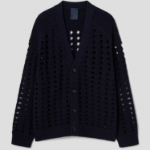 JUUN.J Net-Texture Cardigan – Black