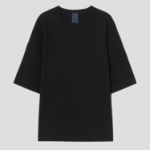 JUUN.J ARCHIVE Oversized Waffle Knit Short Sleeve – Black