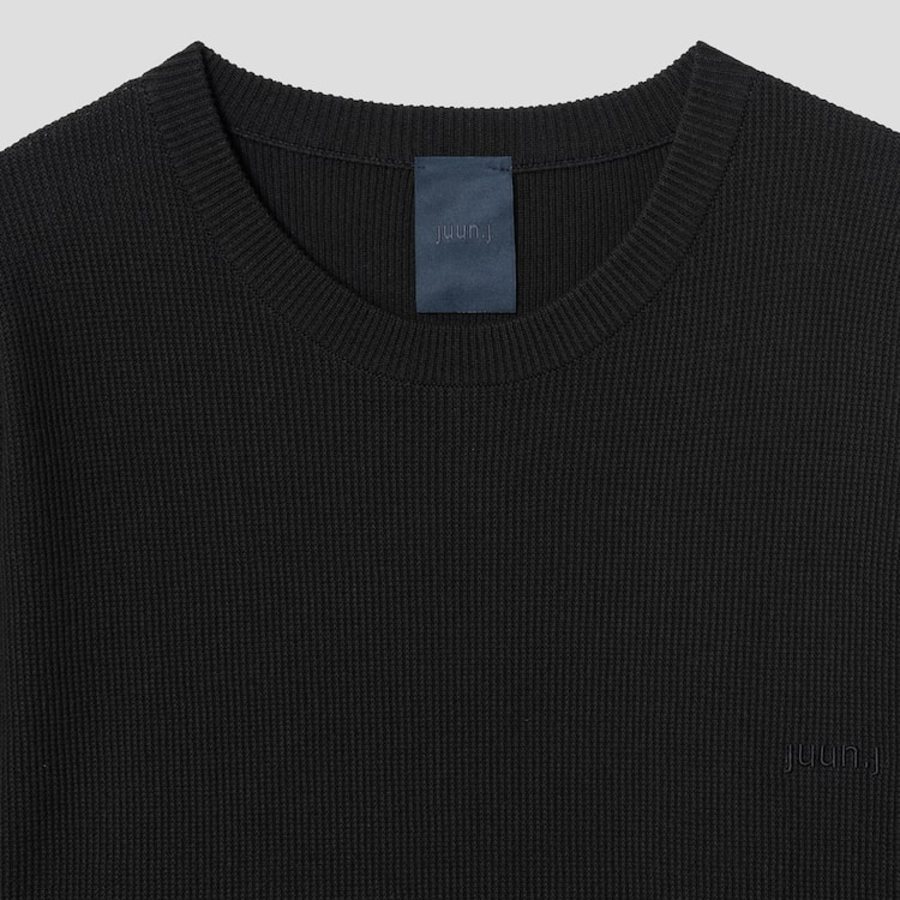 JUUN.J ARCHIVE Oversized Waffle Knit Short Sleeve – Black