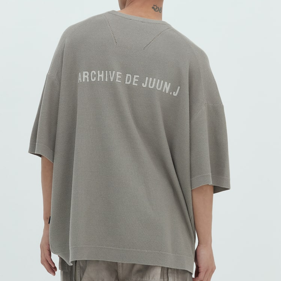 JUUN.J ARCHIVE Oversized Waffle Knit Short Sleeve – Beige