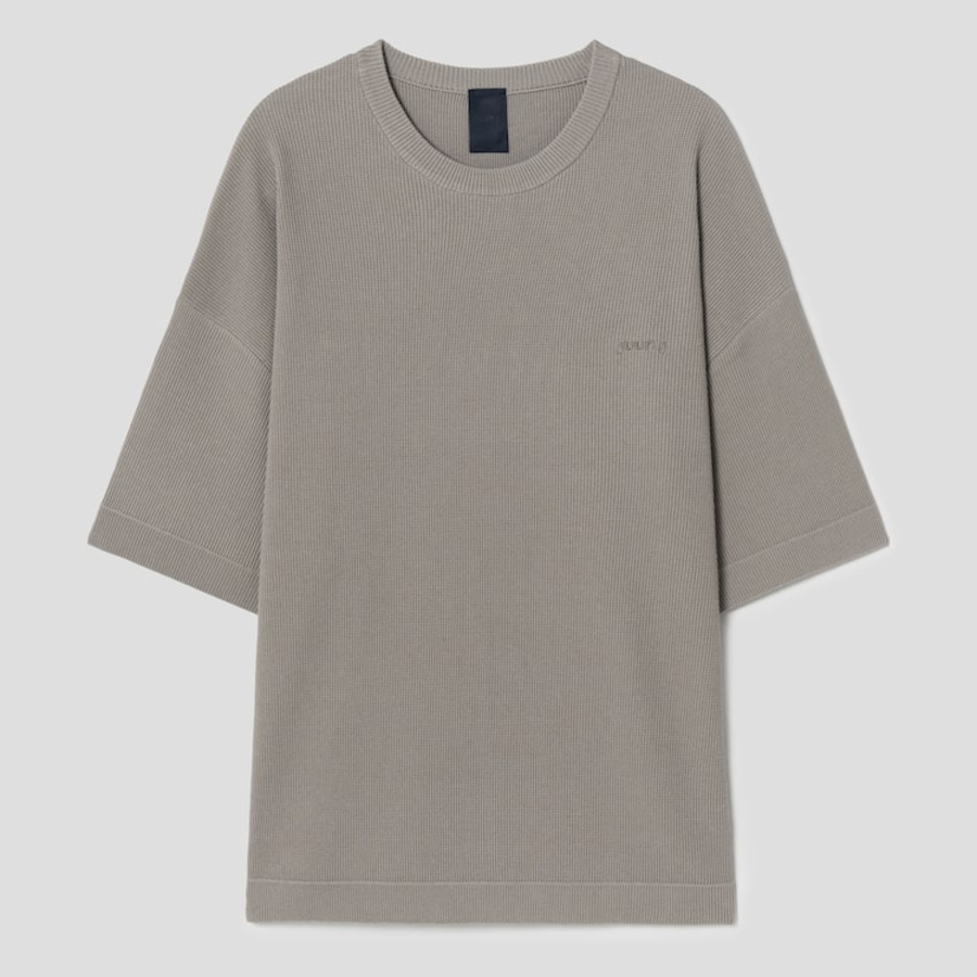 JUUN.J ARCHIVE Oversized Waffle Knit Short Sleeve – Beige