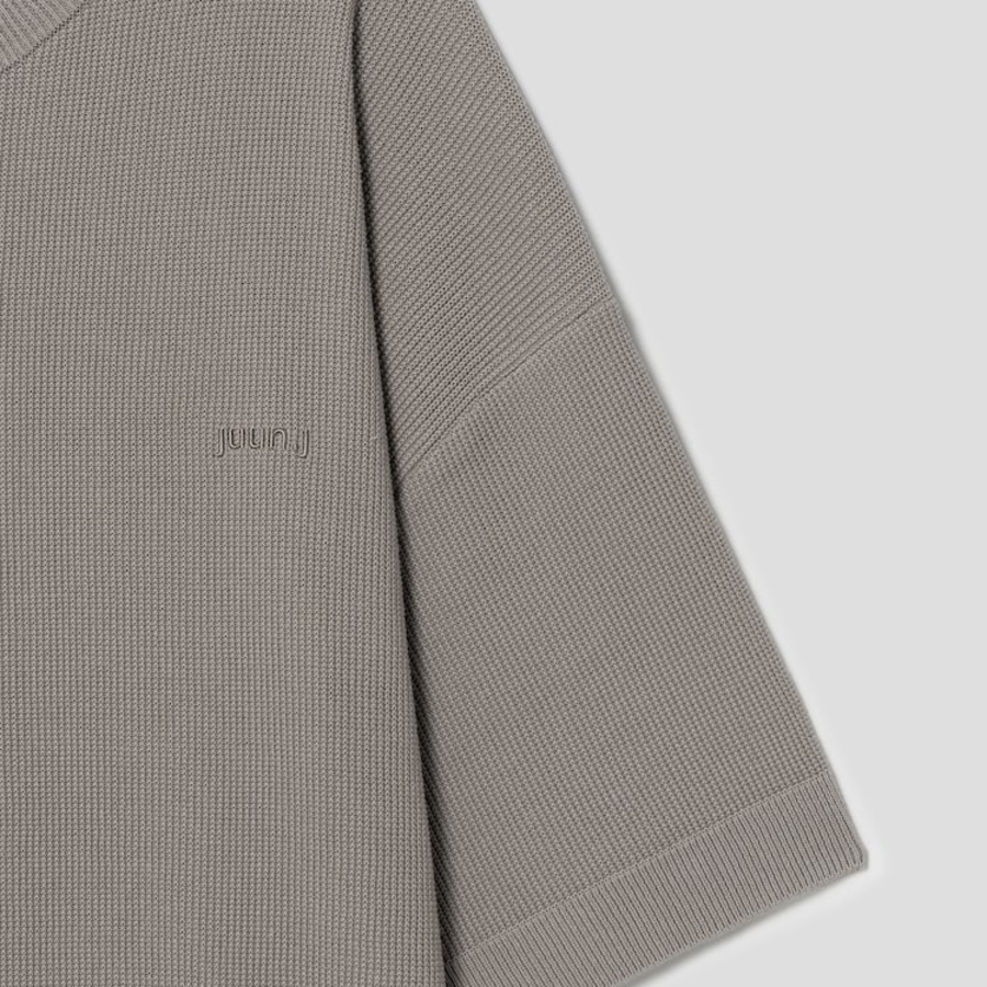 JUUN.J ARCHIVE Oversized Waffle Knit Short Sleeve – Beige