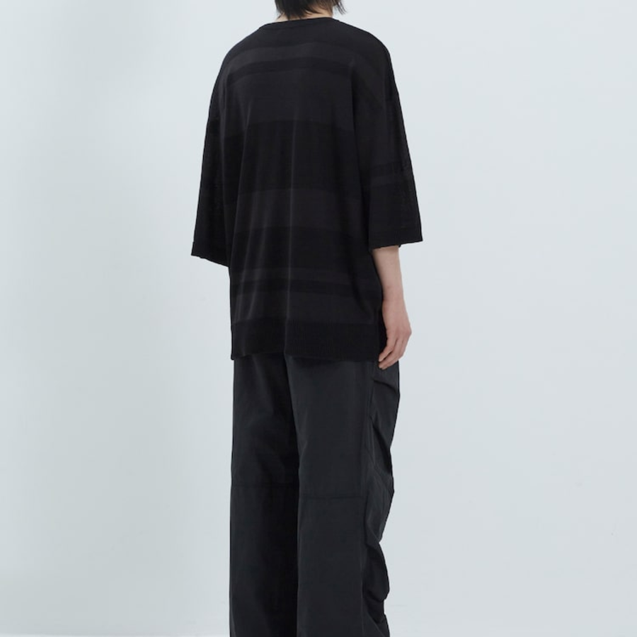 JUUN.J Numbered Stripe Knit Jumper – Black