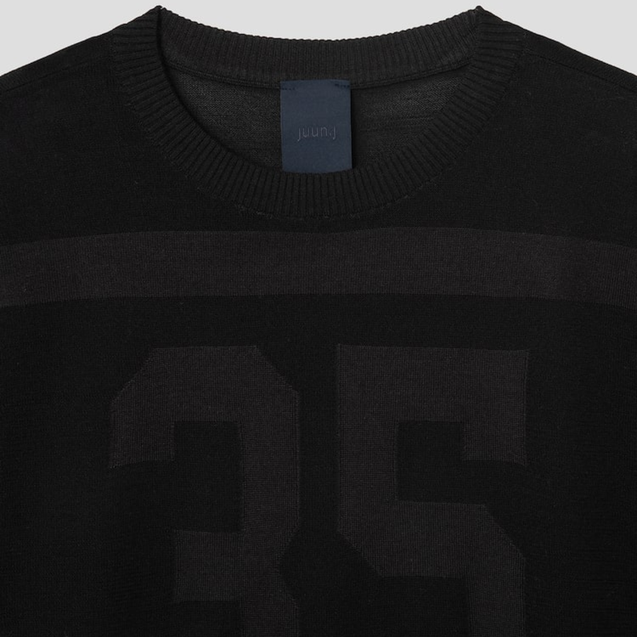 JUUN.J Numbered Stripe Knit Jumper – Black