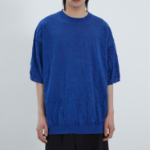JUUN.J Crinkled Pullover Half Sleeve Knit – Blue