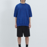 JUUN.J Crinkled Pullover Half Sleeve Knit – Blue