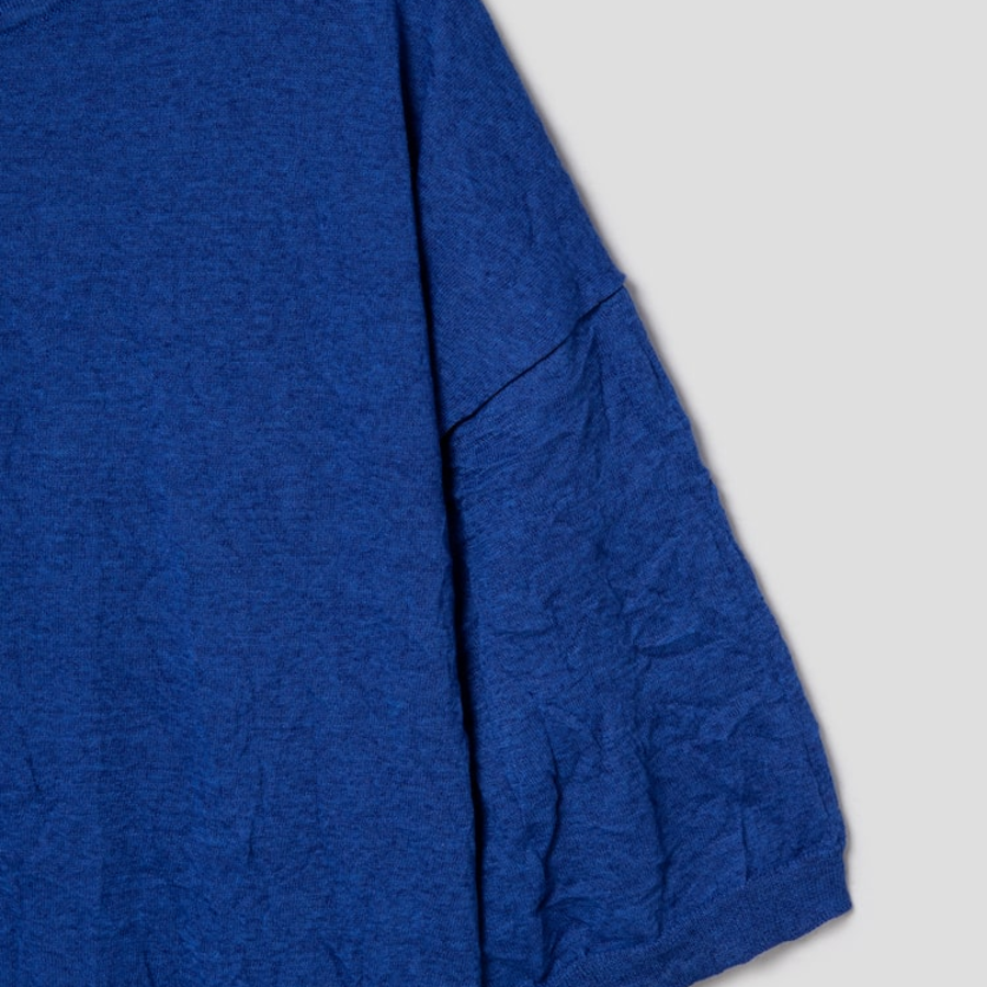 JUUN.J Crinkled Pullover Half Sleeve Knit – Blue