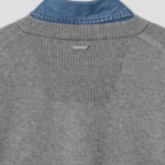 JUUN.J [CORE] Denim Panel Sweater – Light Grey