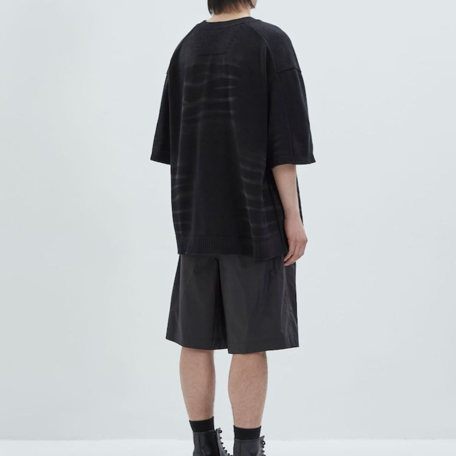 JUUN.J Dyed Cotton Half Sleeve Knit – Black