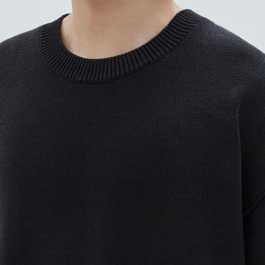 JUUN.J Dyed Cotton Half Sleeve Knit – Black