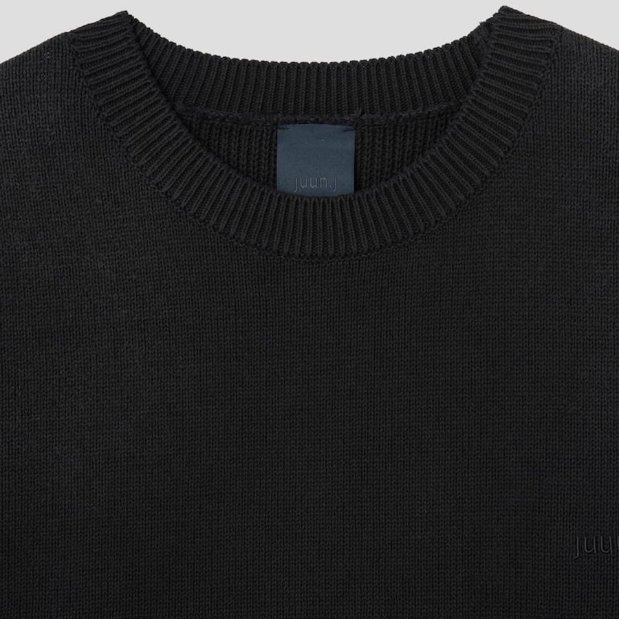 JUUN.J Dyed Cotton Half Sleeve Knit – Black